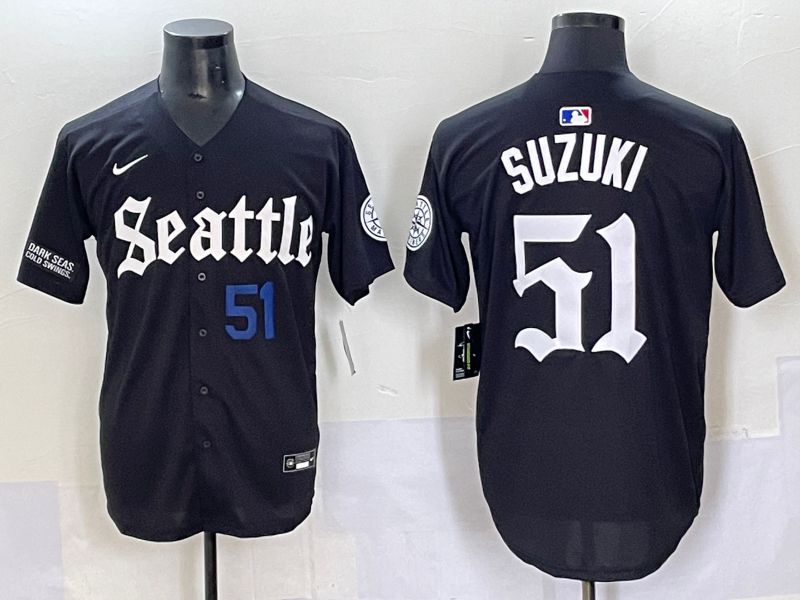 Men 2025 Seattle Mariners #51 Suzuki Five generations Joint Name Nike MLB Jersey style 5->seattle mariners->MLB Jersey